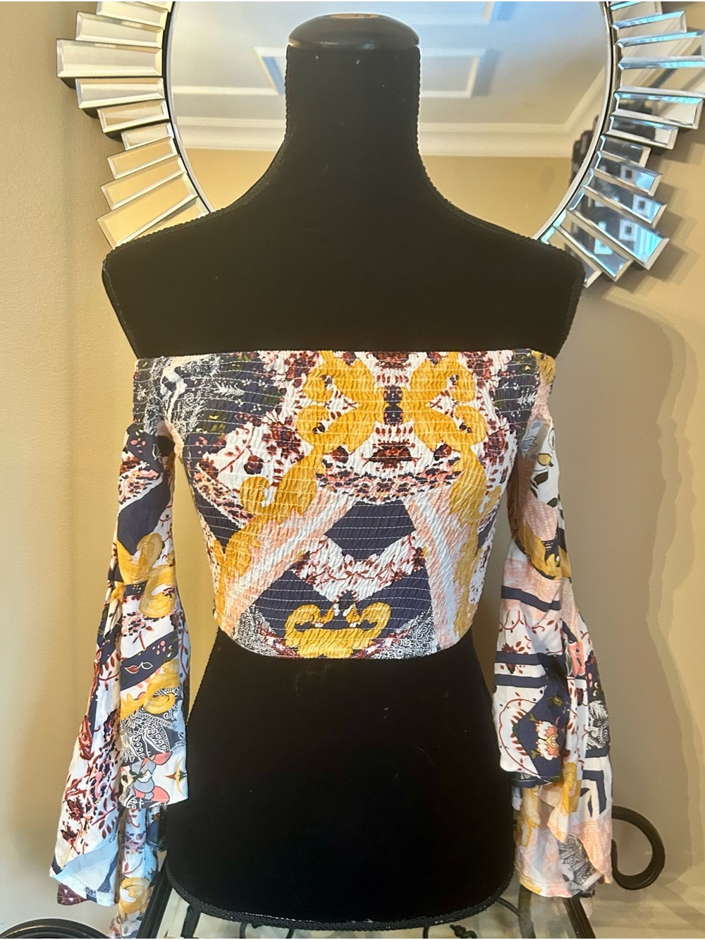 Jaase Bohemian Off the Shoulder Crop Top